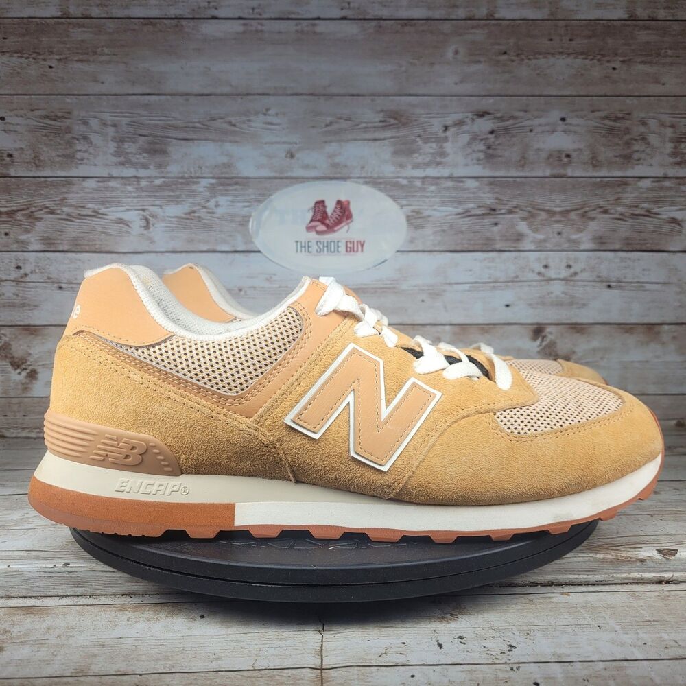 New Balance 574v2 Sneakers Men's Size 11 Brown Caramel Rust Suede Running Shoes